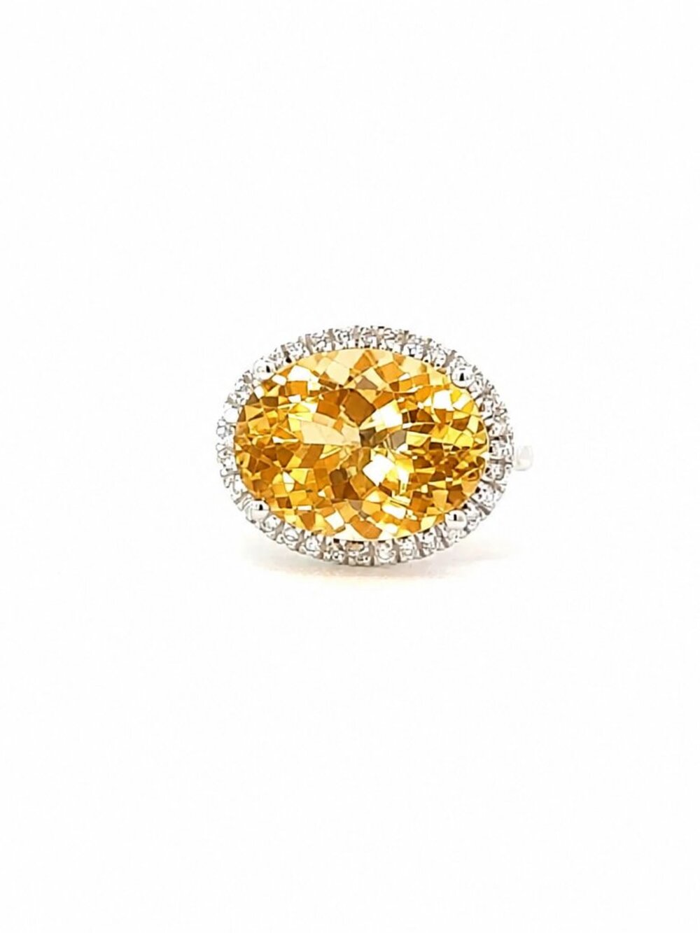 Natural Citrine Diamond Ring Size 6.5 14k Gold 9.6 TCW Certified $4,950 604473